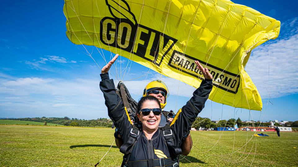 Pouso sob o velame na Go Fly Boituva
